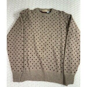 Vtg Carson Pirie Scott Men's Tan Wool Blend Knit Sweater Pullover Large Italy